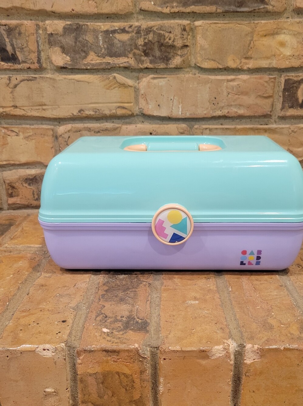 Vintage Caboodles Mint Green and Lavender Makeup Organizer